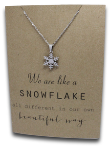 Snowflake Pendant & Chain - Card 161-Charmed Jewellery