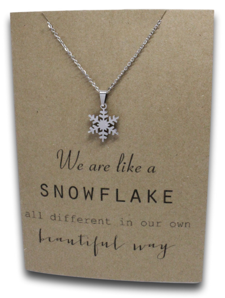 Snowflake Pendant & Chain - Card 161-Charmed Jewellery