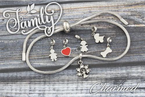 Stainless Steel Adjustable Bracelet + 1 Mini Charm-Charmed Jewellery