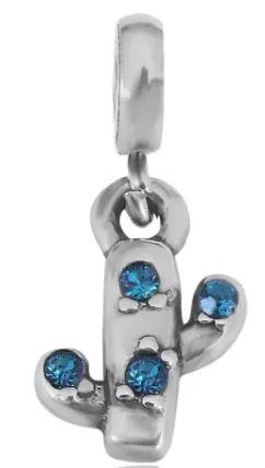 Stainless Steel CZ Cactus Mini Charm-Charmed Jewellery