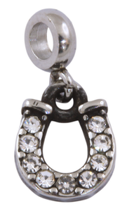 Stainless Steel CZ Horseshoe Mini Charm-Charmed Jewellery