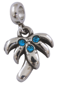 Stainless Steel CZ Palm Tree Mini Charm-Charmed Jewellery