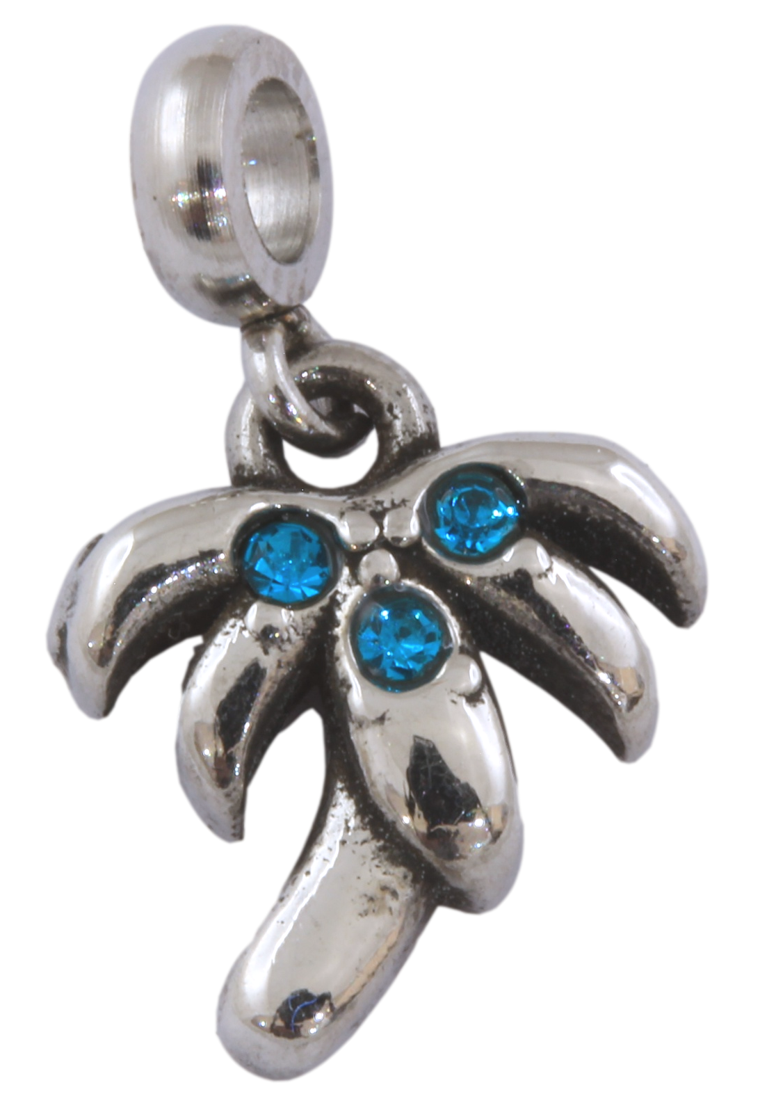 Stainless Steel CZ Palm Tree Mini Charm-Charmed Jewellery