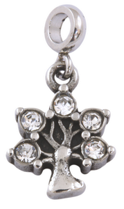 Stainless Steel CZ Tree Mini Charm-Charmed Jewellery
