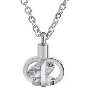Stainless Steel Crystal Cage Pendant incl. Chain