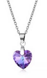 Stainless Steel Crystal Heart Necklace