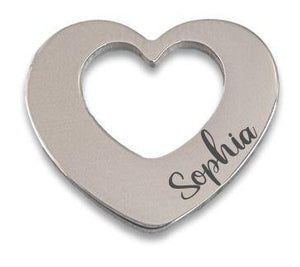 Stainless Steel Engraved Heart Charm