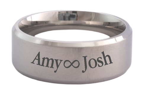 Stainless Steel Engraved Men's Ring