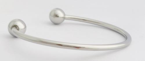Stainless Steel European Bracelet with Ball Stoppers