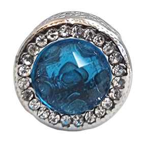 Stainless Steel European Charm - Blue Stone