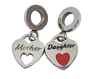 Stainless Steel European Charm - Mother Daughter