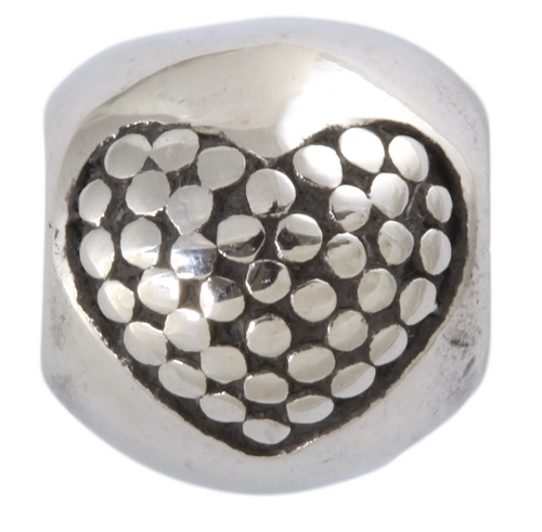 Stainless Steel European Charm - Round Heart-Charmed Jewellery