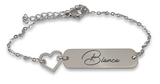 Stainless Steel ID Bracelet with Heart