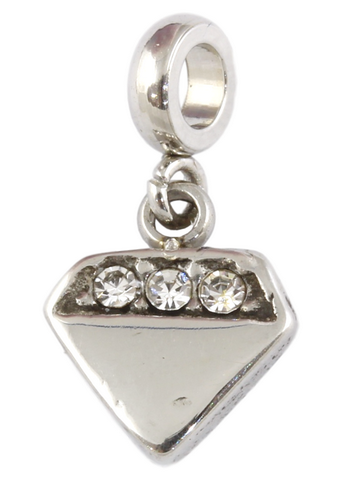 Stainless Steel Mini Diamond Charm-Charmed Jewellery