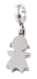 Stainless Steel Mini Girl Charm-Charmed Jewellery