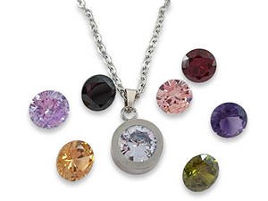 Stainless Steel Necklace Interchangeable Stones