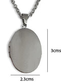 Stainless Steel Oval Locket with Chain
