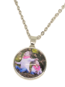 Stainless steel Photo Pendant + Chain (click product to upload photos)-Charmed Jewellery