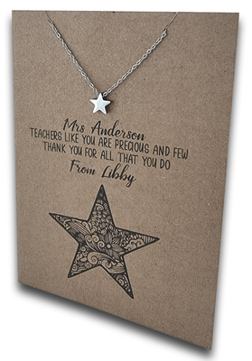 Star Pendant & Chain - Card 469 (Click to personalize)