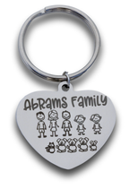 Stick Family Custom Engraved Keyring-Charmed Jewellery
