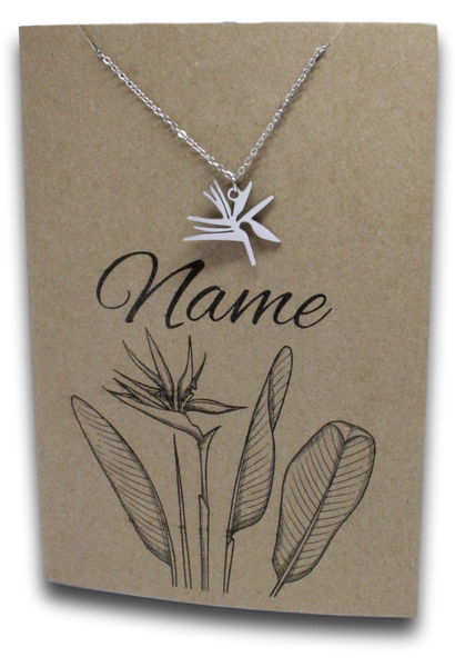 Strelitzia Pendant & Chain - Card 194 (click to personalize card)-Charmed Jewellery