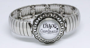 Stretch Snap Bangle + Glass Charm (TS-6) *Click to personalize*-Charmed Jewellery