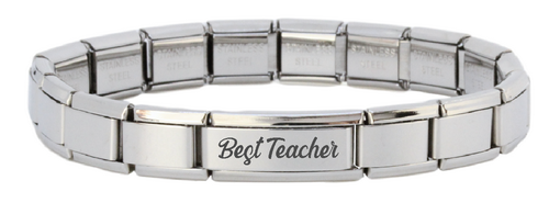 Superlink Engraved Teacher Italian Charm Bracelet 2-Charmed Jewellery