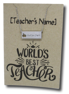 Teach Love Inspire Pendant & Chain - Card 60 (Click product to customize)-Charmed Jewellery