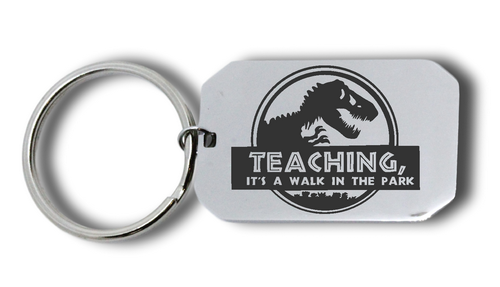Teacher Engraved Keyring (Optional personalized engraving on back)-Charmed Jewellery