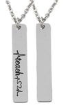 Teacher Life Vertical Bar Pendant & Chain Front & Back Engraving (Available in other finishes)-Charmed Jewellery