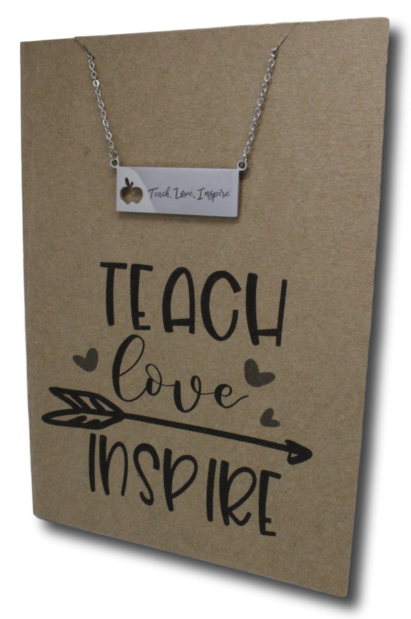 Teacher Pendant & Chain - Card 26-Charmed Jewellery