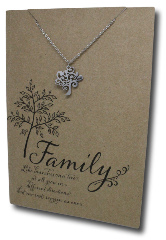 Tree Pendant & Chain - Card 25-Charmed Jewellery
