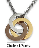 Triple Ring Engraved Pendant with Chain
