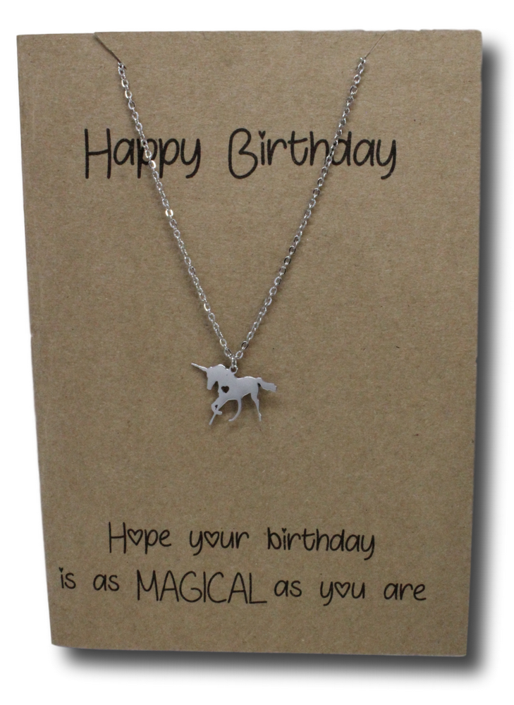 Unicorn Pendant & Chain - Card 15-Charmed Jewellery