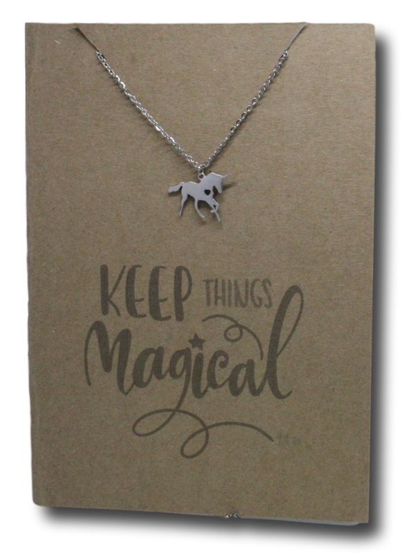 Unicorn Pendant & Chain - Card 47-Charmed Jewellery