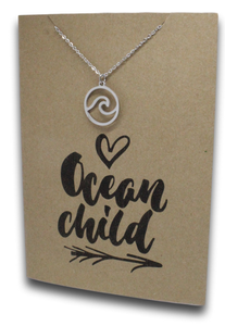 Wave Pendant & Chain - Card 165-Charmed Jewellery