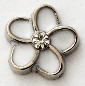 White Flower Locket Charm-Charmed Jewellery