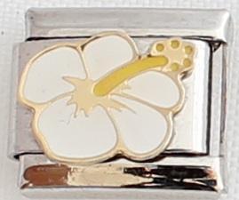 White Hibiscus 9mm Charm-Charmed Jewellery
