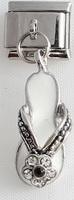 White Sandal Dangle 9mm Charm-Charmed Jewellery