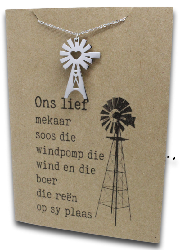 Windmill Pendant & Chain - Card 102-Charmed Jewellery