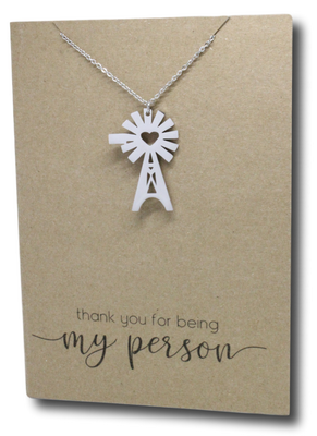 Windmill Pendant & Chain - Card 229-Charmed Jewellery