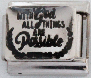With God All Things Are Possible 9mm Charm-Charmed Jewellery