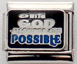With God all things are Possible 9mm Charm-Charmed Jewellery