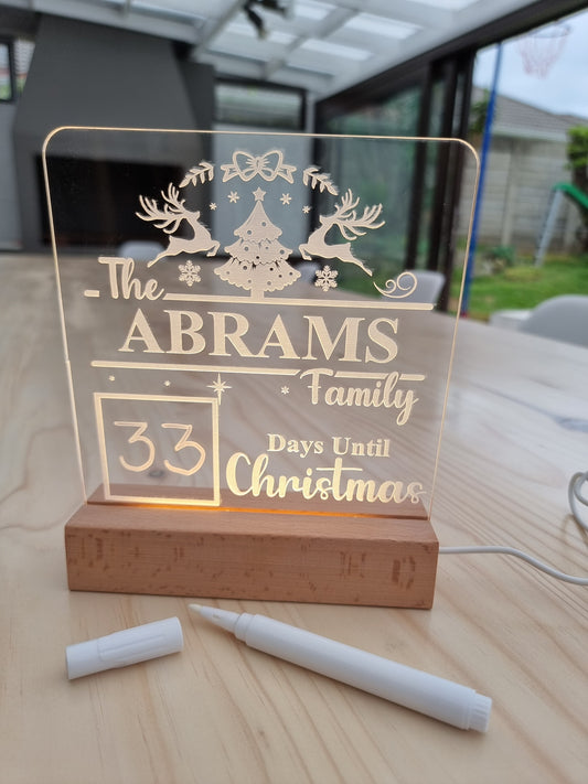 Family Christmas Countdown LED Light