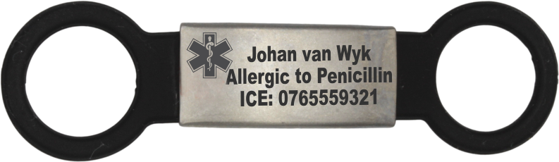 Medical Alert Engraved Small Universal Watch Tag