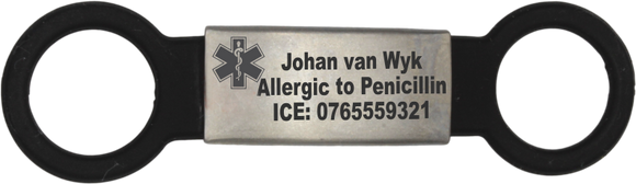 Medical Alert Engraved Small Universal Watch Tag